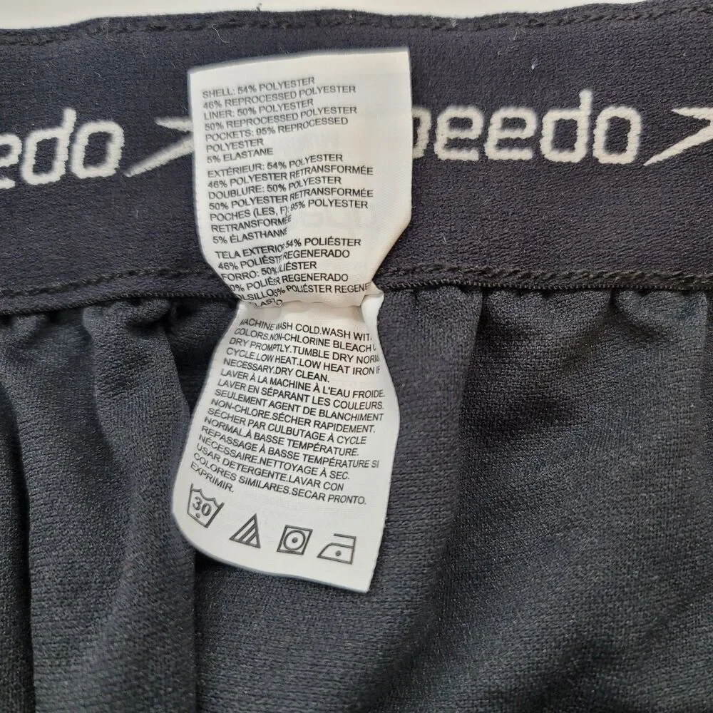Speedo Men's Medium Board Shorts Swim Trunks Black Gray Graphic Board Shorts